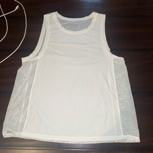 Lululemon White Sheer back Sleeveless Top